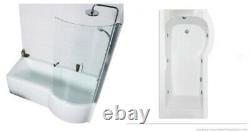 Cavalier P shape Shower Bath 6 or 8 Jet Whirlpool Spa Panel & Screen 1700/1500mm