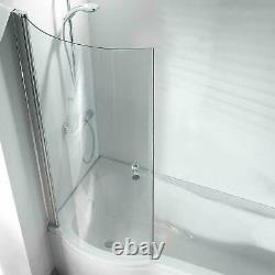 Cavalier P shape Shower Bath 6 or 8 Jet Whirlpool Spa Panel & Screen 1700/1500mm