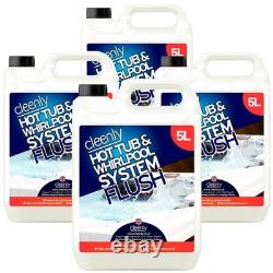 Cleenly Hot Tub Cleaner Whirlpool Spa Cleaning Chemical System Flush 4 x 5L