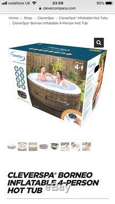 Cleverspa Borneo Hot tub jacuzzi pool spa 4 persons garden indoors outdoors