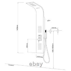 Column 001 Shower Panel 4 Functions Stainless Waterfall Nozzles Hydro L20xP44xH140