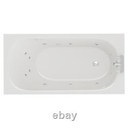 Compact 1400mm x 700mm 12 Jet Chrome Flat Jet Single Ended Whirlpool Bath