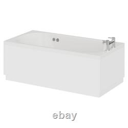 Compact 1400mm x 700mm 12 Jet Chrome Flat Jet Single Ended Whirlpool Bath