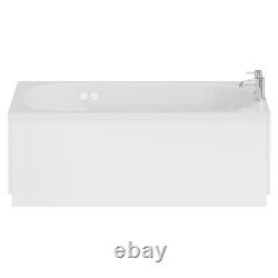 Compact 1400mm x 700mm 12 Jet Chrome Flat Jet Single Ended Whirlpool Bath