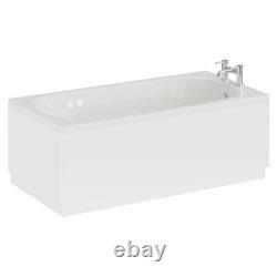 Compact 1400mm x 700mm 12 Jet Chrome Flat Jet Single Ended Whirlpool Bath