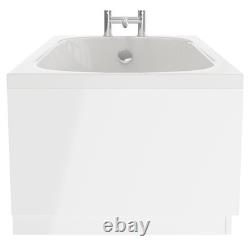 Compact 1400mm x 700mm 12 Jet Chrome Flat Jet Single Ended Whirlpool Bath