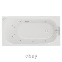 Compact 1400mm x 700mm 12 Jet Chrome V-Tec Single Ended Whirlpool Bath