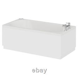 Compact 1400mm x 700mm 12 Jet Chrome V-Tec Single Ended Whirlpool Bath
