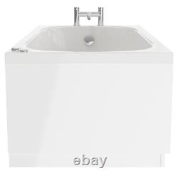 Compact 1400mm x 700mm 12 Jet Chrome V-Tec Single Ended Whirlpool Bath