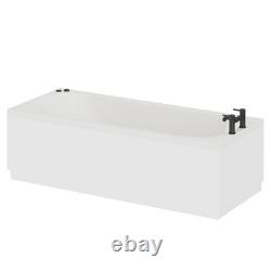 Compact 1700mm x 700mm 6 Jet Matt Black V-Tec Single Ended Whirlpool Bath