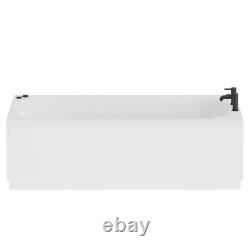 Compact 1700mm x 700mm 6 Jet Matt Black V-Tec Single Ended Whirlpool Bath