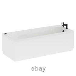 Compact 1700mm x 700mm 6 Jet Matt Black V-Tec Single Ended Whirlpool Bath