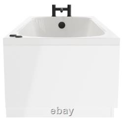 Compact 1700mm x 700mm 6 Jet Matt Black V-Tec Single Ended Whirlpool Bath