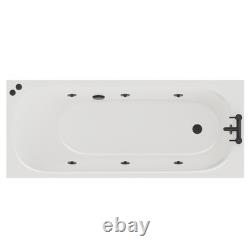 Compact 1700mm x 700mm 6 Jet Matt Black V-Tec Single Ended Whirlpool Bath