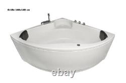 Corner Bathtub Right Left Apron LED Headrests Acrylic Corner Bath Tub for Bath