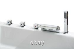 Corner Bathtub Right Left Apron LED Headrests Acrylic Corner Bath Tub for Bath