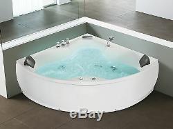 Corner bathtub, waterfall, colour light, spa, back massage nozzles