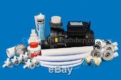 DIY 12 Jet Whirlpool Bath Kit inc Jets, Pump, Tool, Solvents and Pipe Work