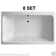 DOUBLE ENDED 2 PERSON BATH with WHIRLPOOL SPA SYSTEM & POP UP WASTE ALL SIZES