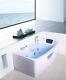 Designer 1500mm 5 Foot Straight Whirlpool Spa Bath Taps Waste Panel LCD Control