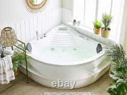 Designer Whirlpool Bathtub With Massage Heater Light Waterfall Ozone Corner Bath