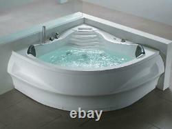 Designer Whirlpool Bathtub With Massage Heater Light Waterfall Ozone Corner Bath