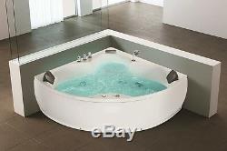 Designer Whirlpool Eck Badewanne mit Massage + LED Hot Tub Spa Luxus Eckwanne