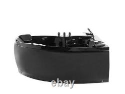 Designer Whirlpool Eck Badewanne schwarz mit Massage LED Hot Tub Luxus Eckwanne
