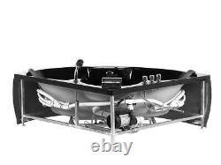 Designer Whirlpool Eck Badewanne schwarz mit Massage LED Hot Tub Luxus Eckwanne