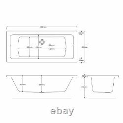 Double Ended Bath Whirlpool 6-8-11 jet 1700mm 1800mm Bathroom Bath Tub Spa Jacuz