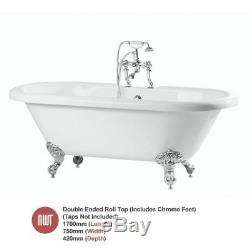 Double Ended Roll Top Traditional Bath inc Feet 1700mm(L) x 750mm(W) x 620mm(H)