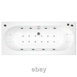 Double Ended Whirlpool Bath 1700x700 12 Jet (8 Jet System) LED Lights, 12 AirSpa