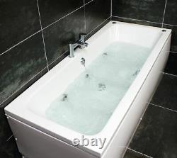 Double Ended Whirlpool Bath 6 Jet Jacuzzi Type Spa 1800 x 800mm Square Style