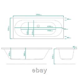 Double Ended Whirlpool Spa Bath with 14 Brushed Brass Whirlpool Jets 17 BUR14JBB