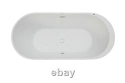 Freestanding Bath 1700mm x 800mm 8 AirSpa Jets Double Ended Black Bath