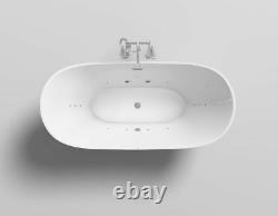 Freestanding Whirlpool Bathtub 180 X 90 CM With 12 Massage Nozzle LED Luxuswanne