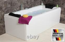 Freestanding Whirlpool Bathtub With 3 Aprons 24 Massage Nozzles + Heater Ozone