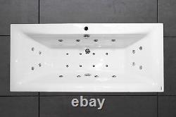 Freestanding Whirlpool Bathtub With 3 Aprons 24 Massage Nozzles + Heater Ozone