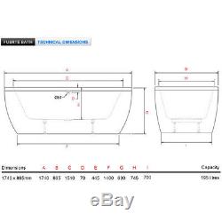 Fuerte 1740x865mm freestanding chromotherapy bath with panel