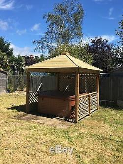 Gazebo Wooden Hot Tub Cover Jacuzzi Shelter Spa Cover 2.7ms We Assemble For Free