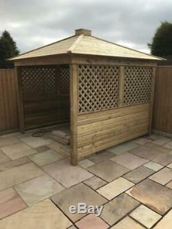 Gazebo Wooden Hot Tub Cover Jacuzzi Shelter Spa Cover free asembly £950