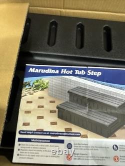 Hot Tub Steps, Outdoor Spa Steps with Storage, Non-Slip & Sturdy Black/Black