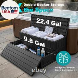 Hot Tub Steps with Storage Extra Wide, 2-Step Spa Stairs Non-Slip Heavy Duty 5