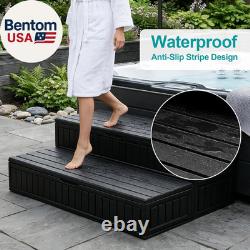 Hot Tub Steps with Storage Extra Wide, 2-Step Spa Stairs Non-Slip Heavy Duty 5