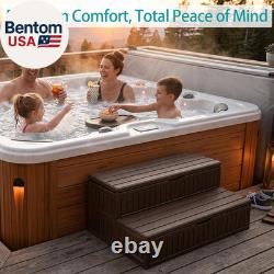 Hot Tub Steps with Storage Extra Wide, 2-Step Spa Stairs Non-Slip Heavy Duty 5