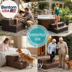 Hot Tub Steps with Storage Extra Wide, 2-Step Spa Stairs Non-Slip Heavy Duty 5