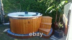 Hot tub DELUXE 316ANSI wood fired heater jacuzzi LED SPA cover