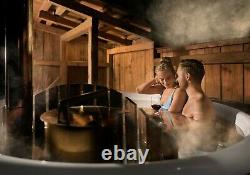 Hot tub DELUXE 316ANSI wood fired heater jacuzzi LED SPA + jacuzzi + Logo