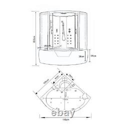 Hydro Shower-Bathtub combo 150×150 cm white, Montecarlo