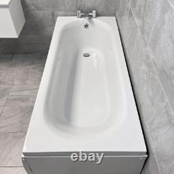 Imelda Whirlpool Spa Bath Acrylic White 1700 x 700mm Brushed Brass Jet Options